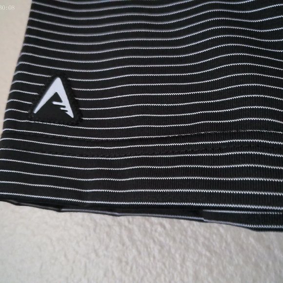 Black & White Pinstriped Raiders Polo SZ M by Antigua - Picture 6 of 8
